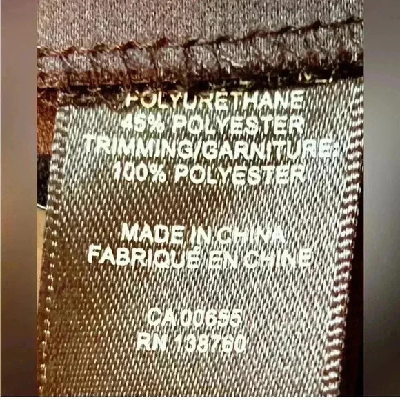 NWT RW&CO Brown Faux-Leather High-Waist Slim Ankle Pant Women's Size 12 - Picture 11 of 13